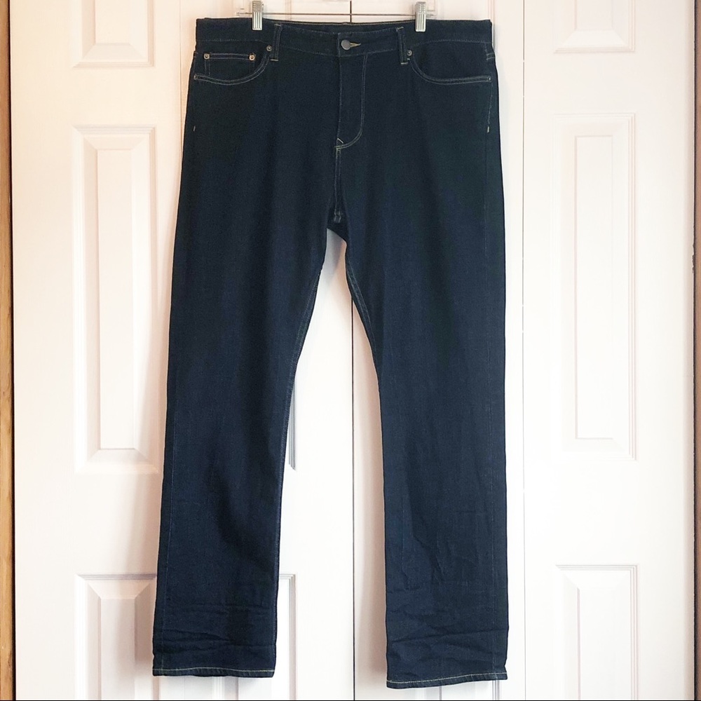 Five Four Dark Wash Blue Denim Relaxed Straight Jeans 38